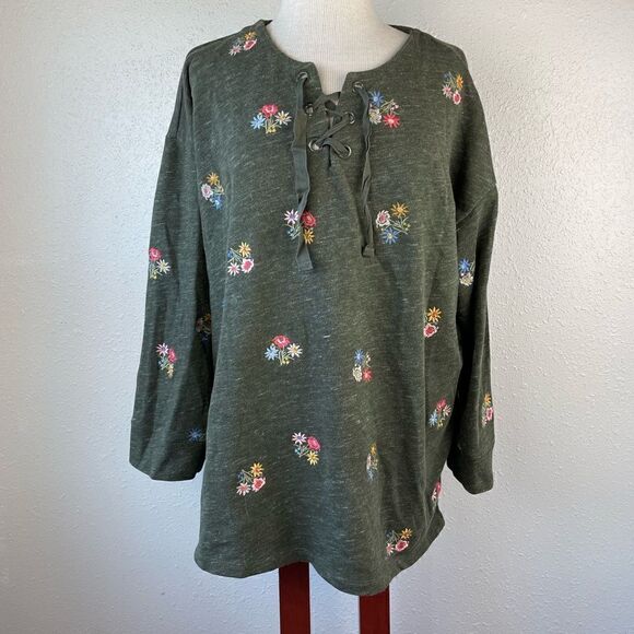 Style & Co Floral Stitched Tunic Top Size 1X EUC - Picture 1 of 8